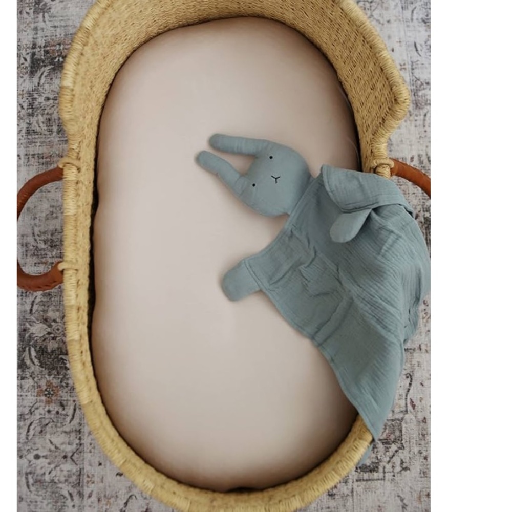 Marlowe&Co. Organic cotton sage green Bunny Lovey Blanket NWT